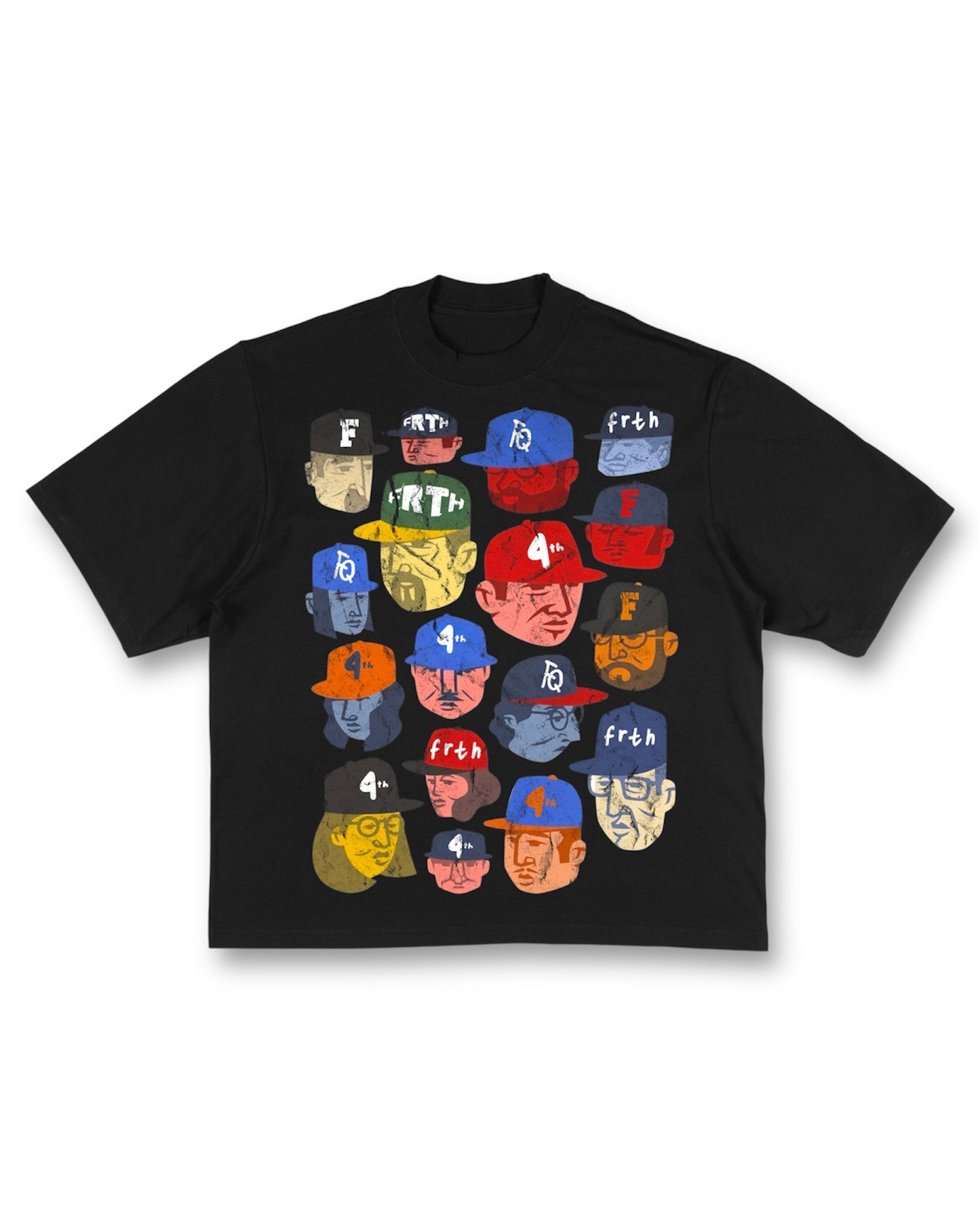 BLACK “BASEBALL HAT” OVERSIZED TEE
