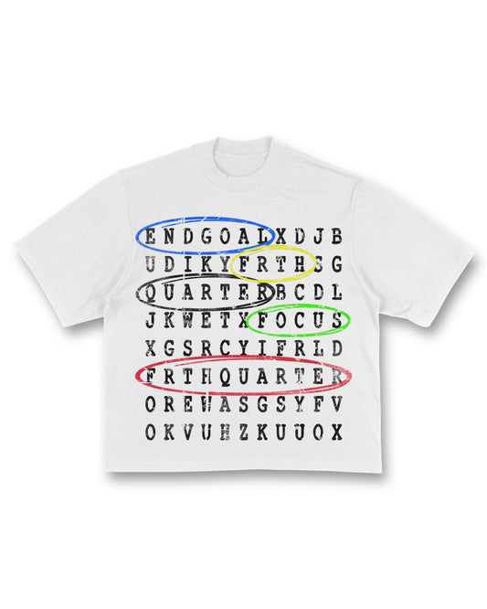 WHITE “CROSSWORD” OVERSIZED TEE