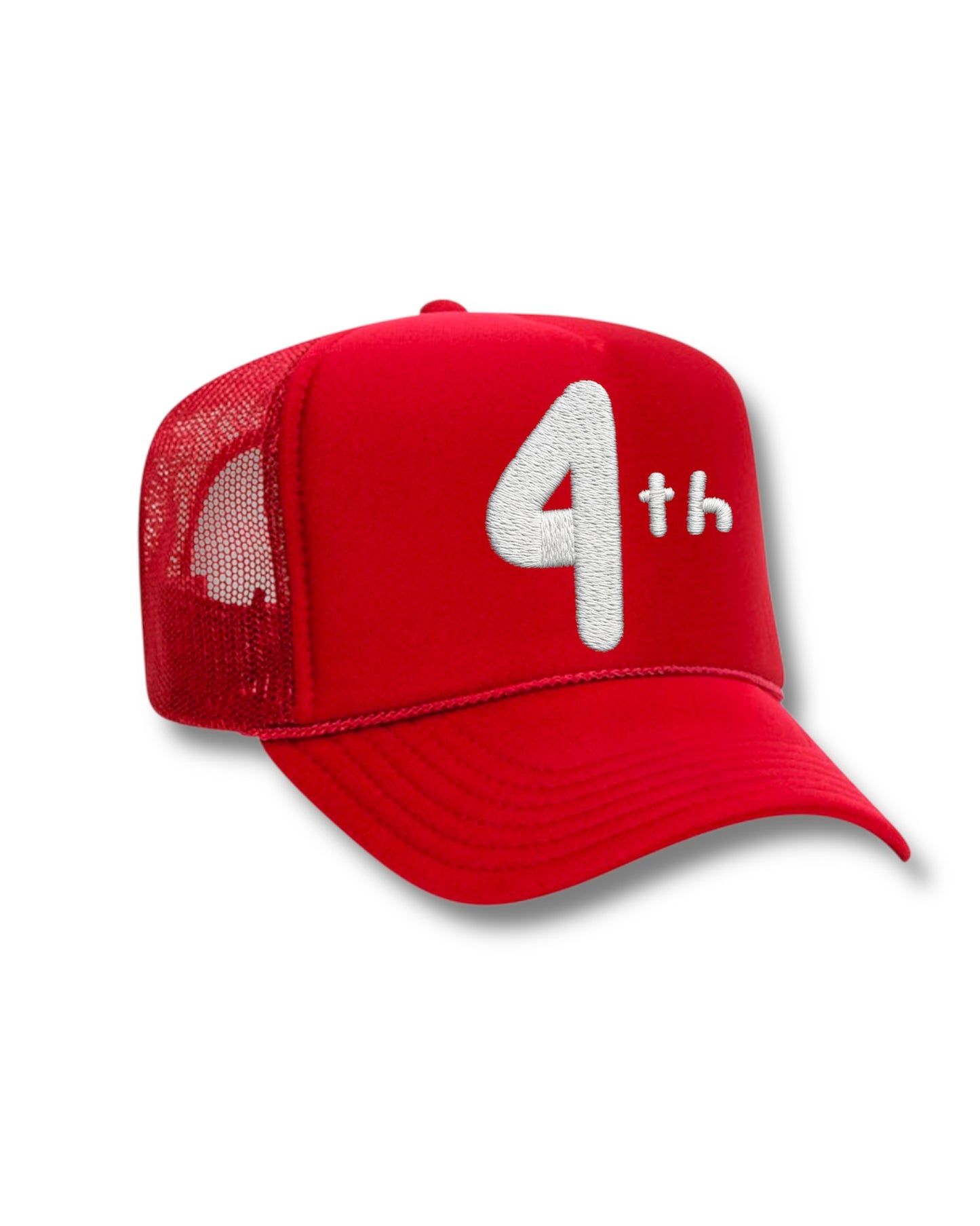 WHITE "4th" TRUCKER HAT ( Select Color )