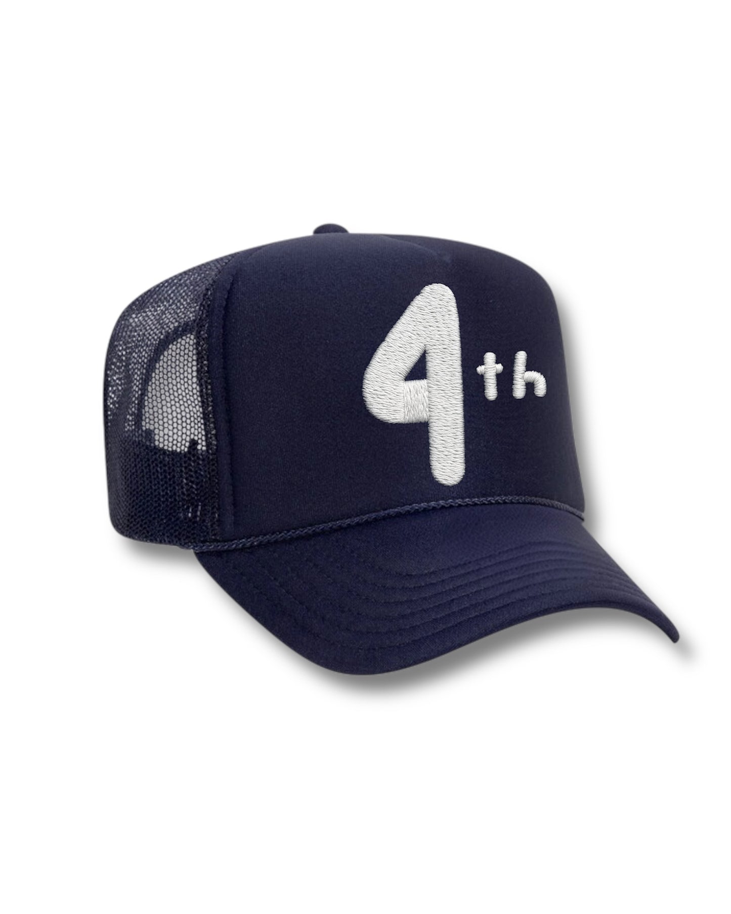WHITE "4th" TRUCKER HAT ( Select Color )