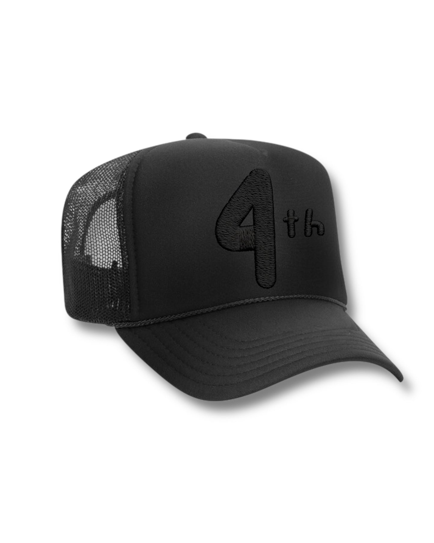 Black "4th" Trucker Hat ( Select Color )