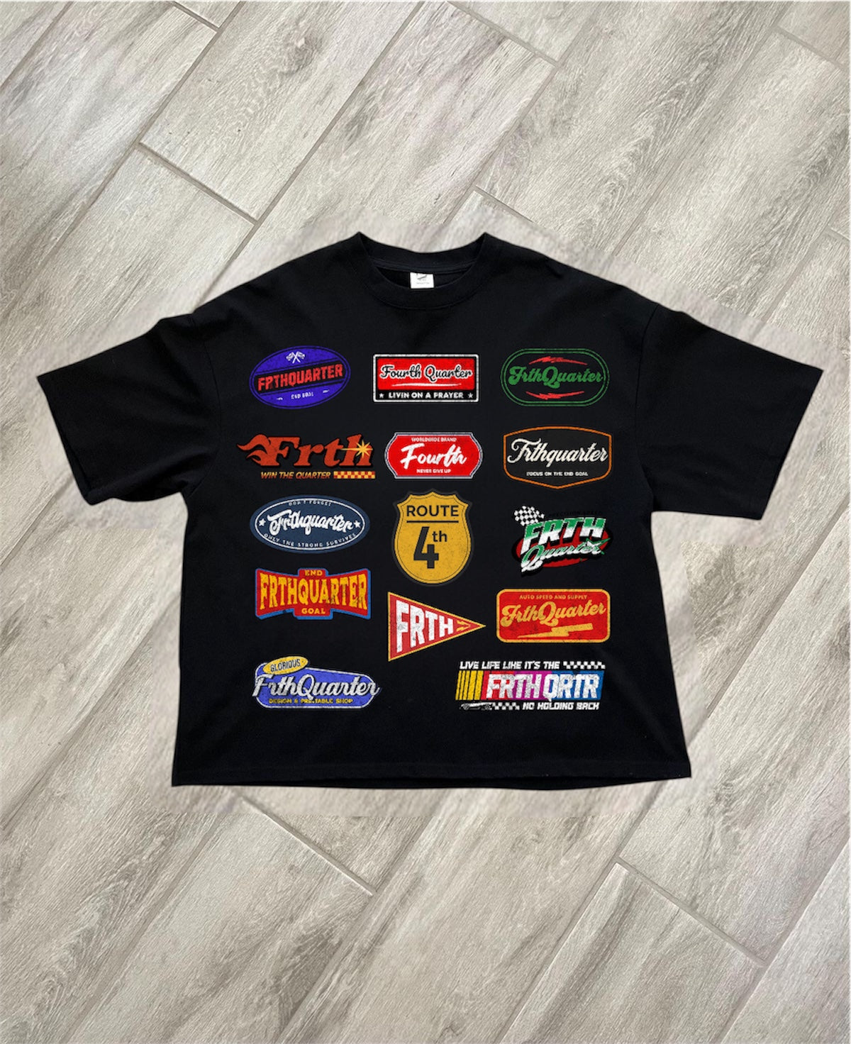 BLACK “PATCHES” OVERSIZED TEE