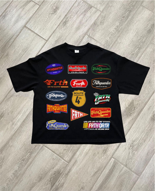 BLACK “PATCHES” OVERSIZED TEE