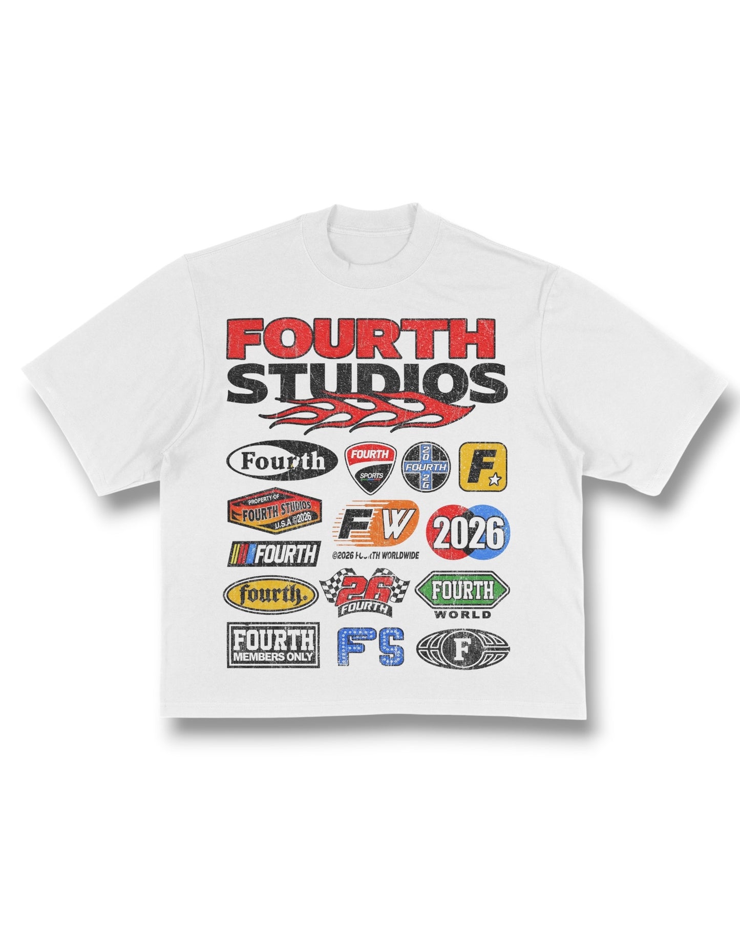 White “Patched Studios” Oversized Tee