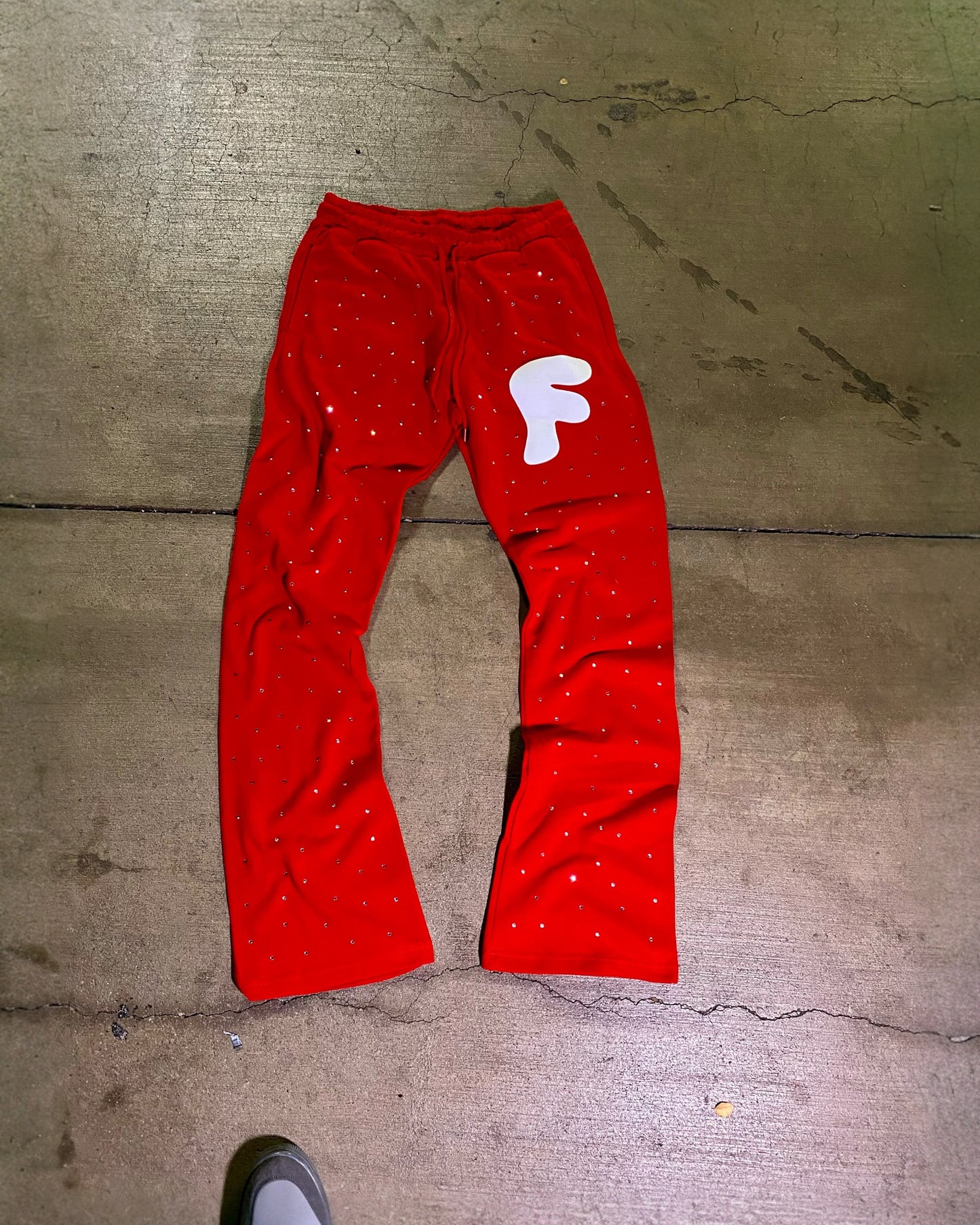 Red Flare “Bling” Jogger Bottoms