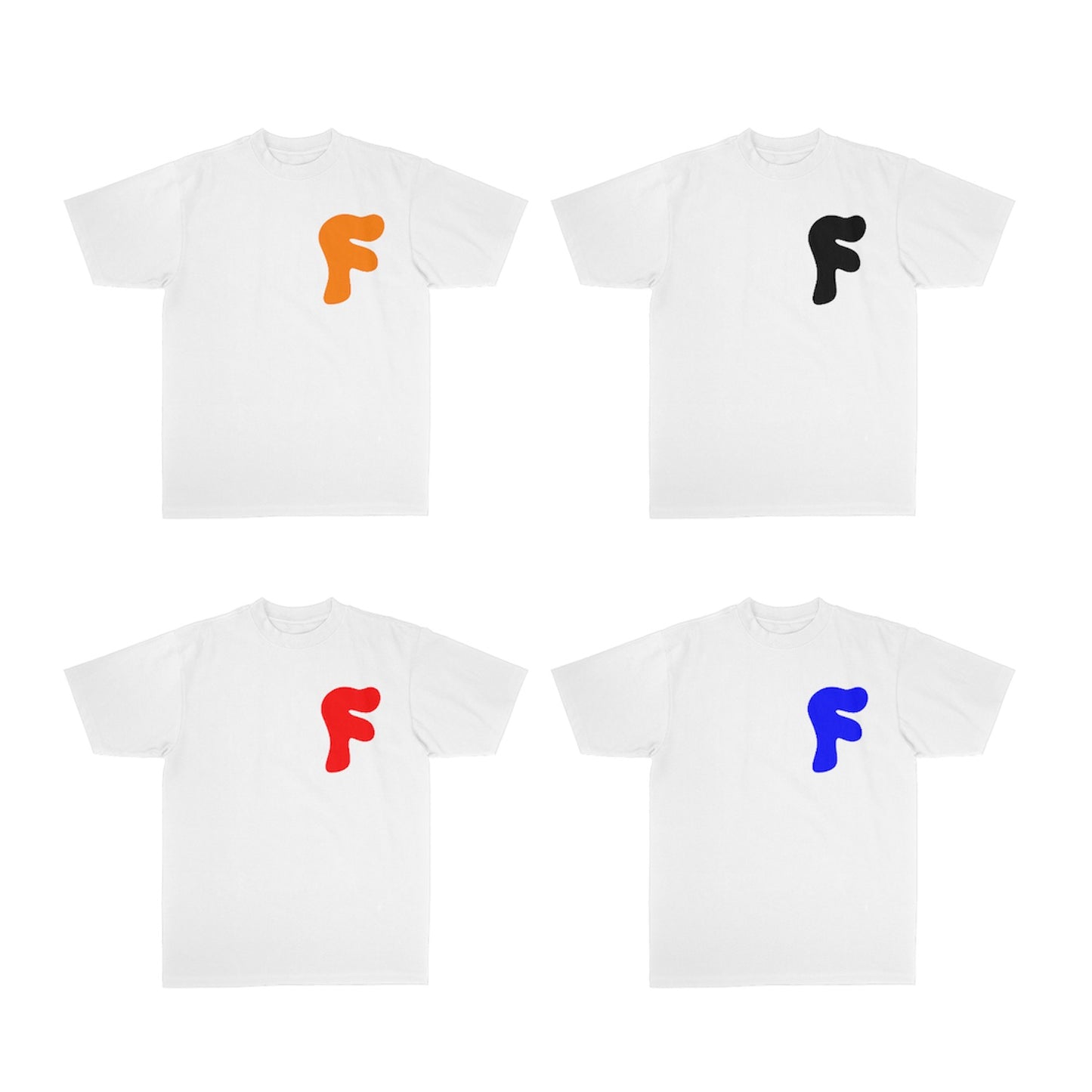 White "F" Boxy Tee ( Select Color )