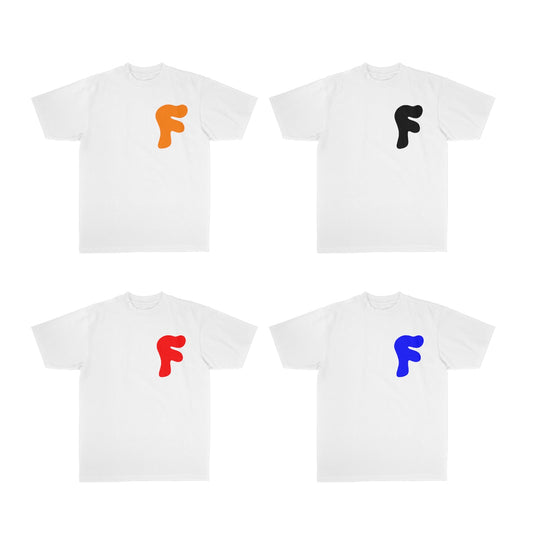 White "F" Boxy Tee ( Select Color )