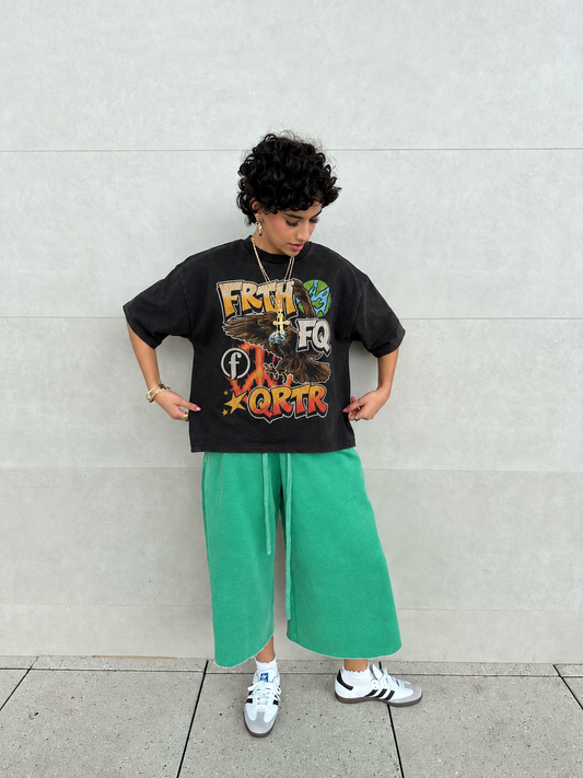 Black “World Peace” Oversized Tee