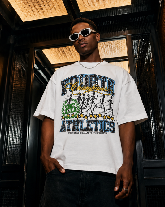 White “Dotted Athletics” Oversized Tee