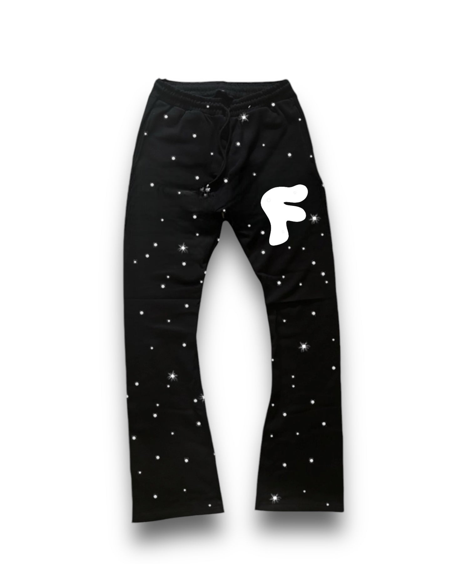 Black Flare “Bling” Jogger Bottoms