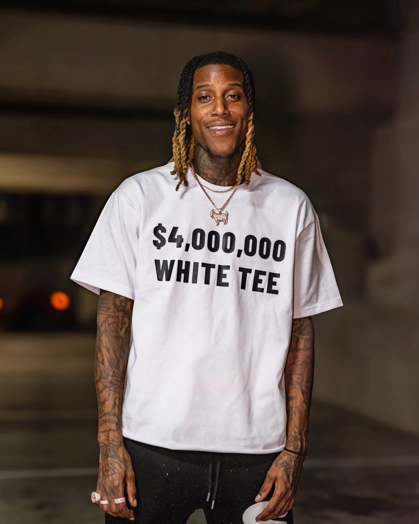 White “4 Million $” Tee