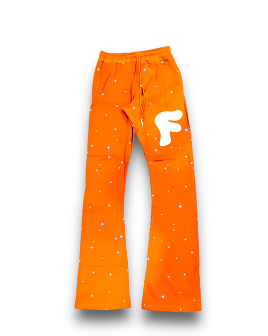 Orange Flare “Bling” Jogger Bottoms