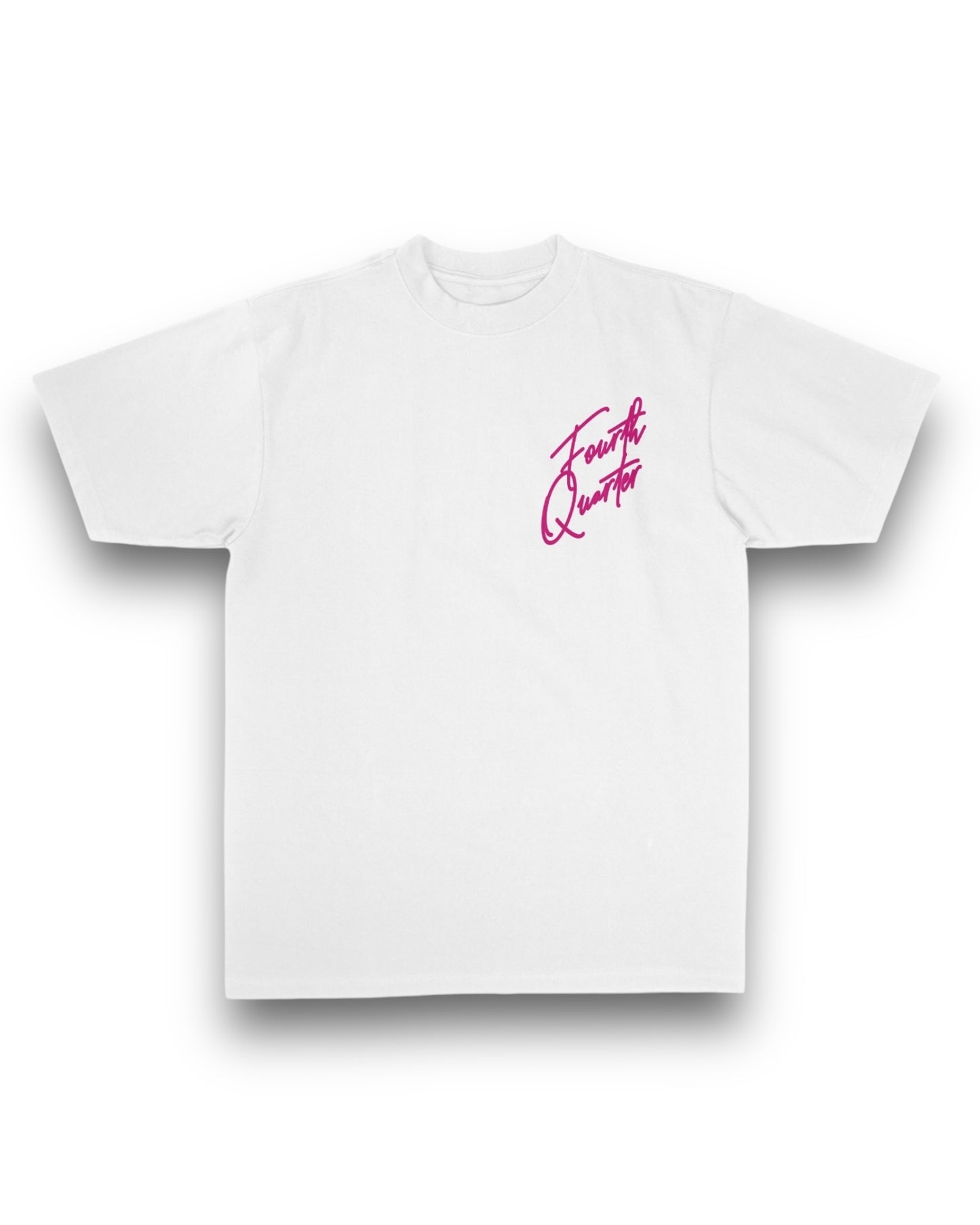 Stacked “FQ” Boxy Tee WHITE/HOT PINK