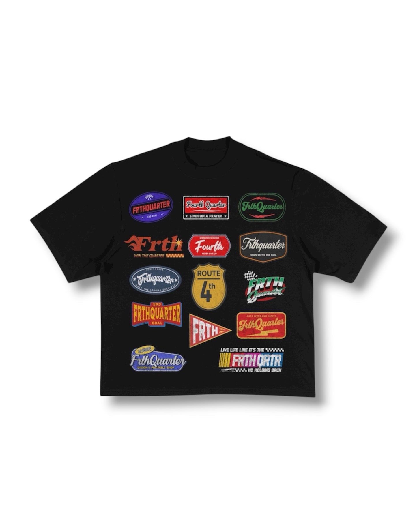 BLACK “PATCHES” OVERSIZED TEE