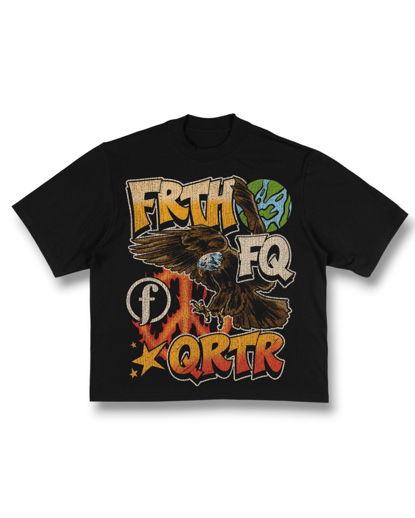 Black “World Peace” Oversized Tee