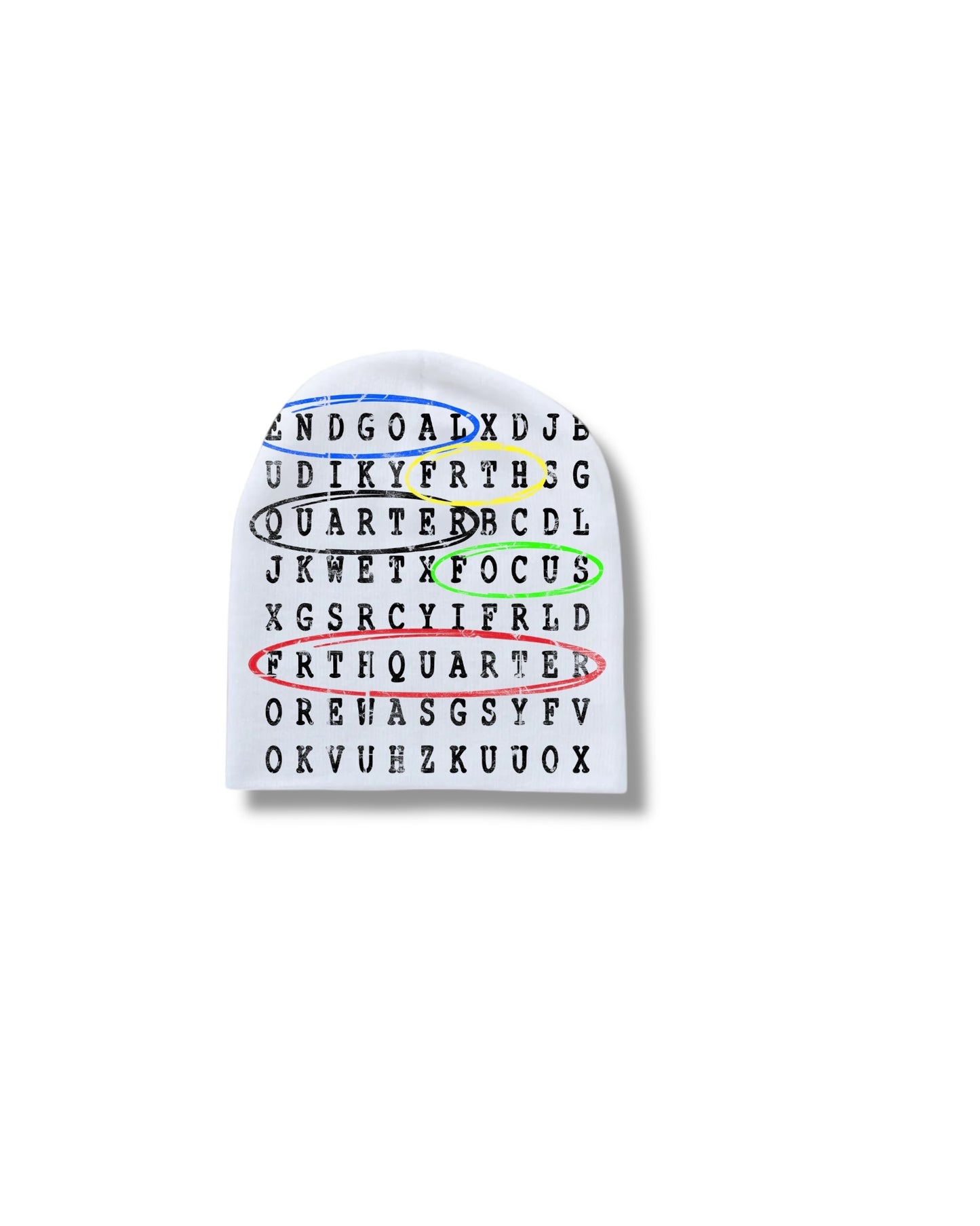 White “Crossword Puzzle” Beanie