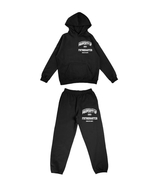 Black Heavyweight “Athletic Dept” Jogger Set