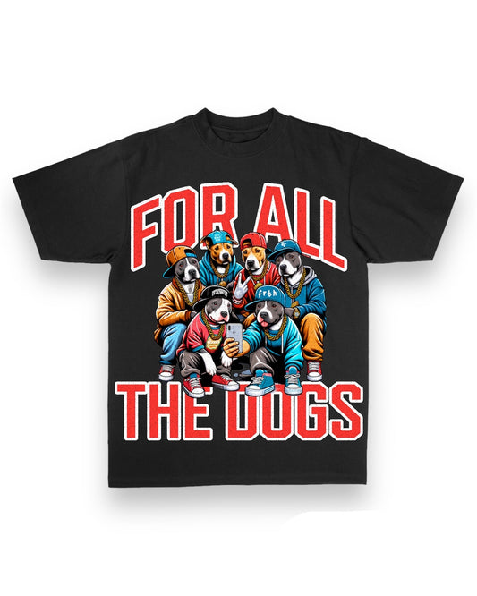 “FOR ALL THE DOGS” TEE BLACK OVERSIZED