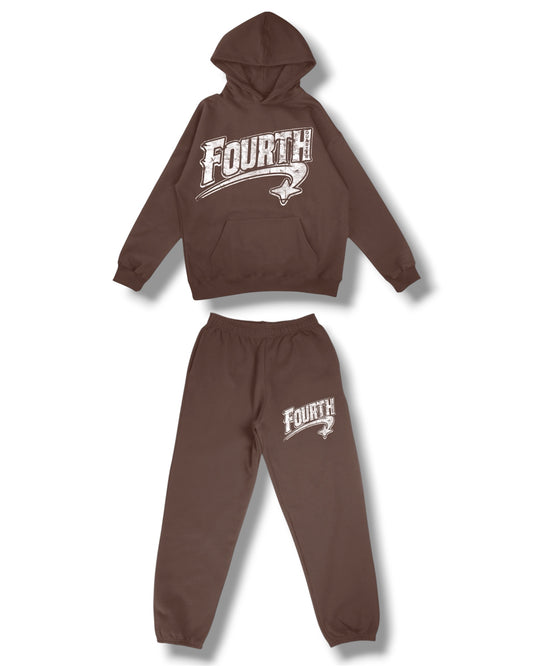 Brown Heavyweight “SWOOSH” Jogger Set