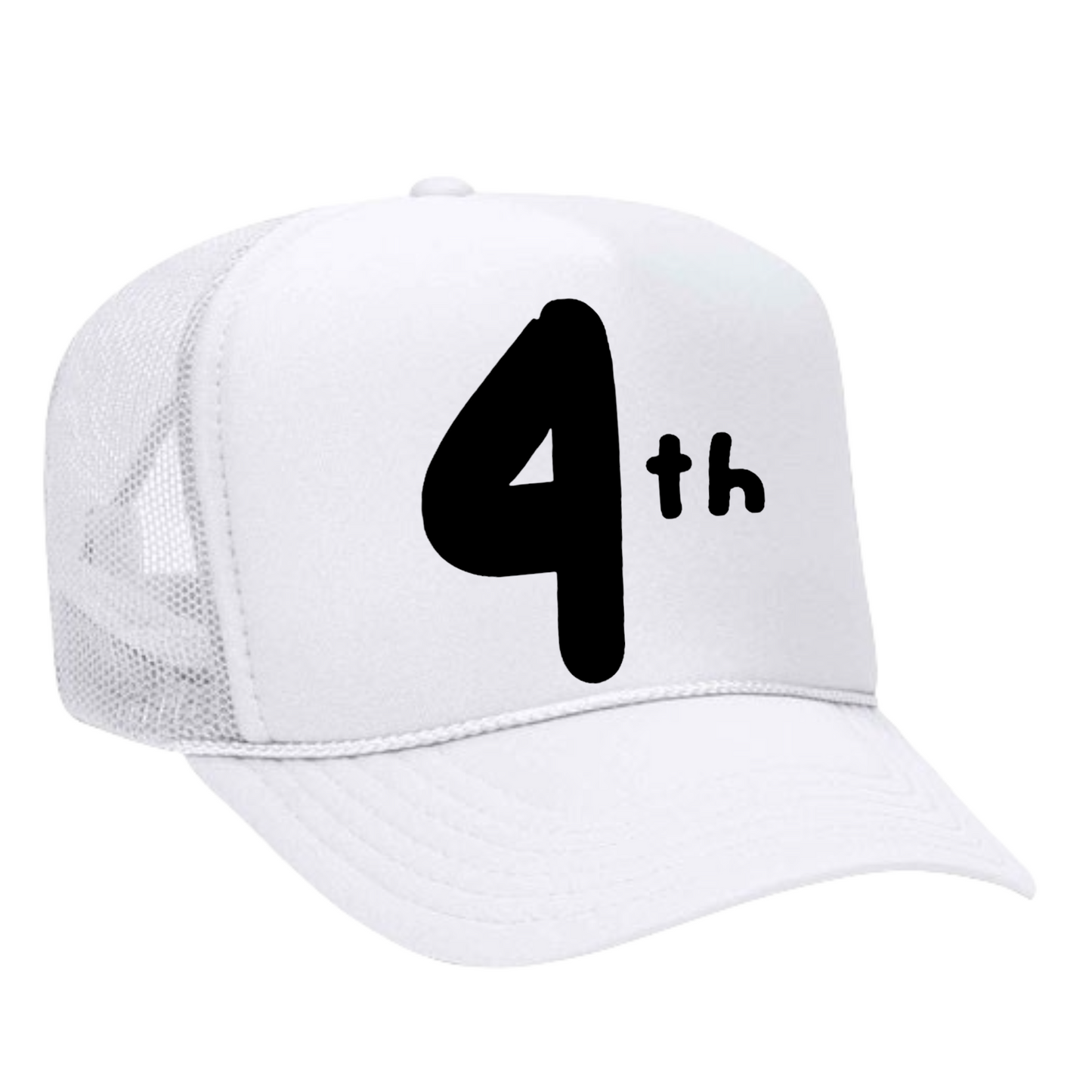 Black "4th" Trucker Hat ( Select Color )