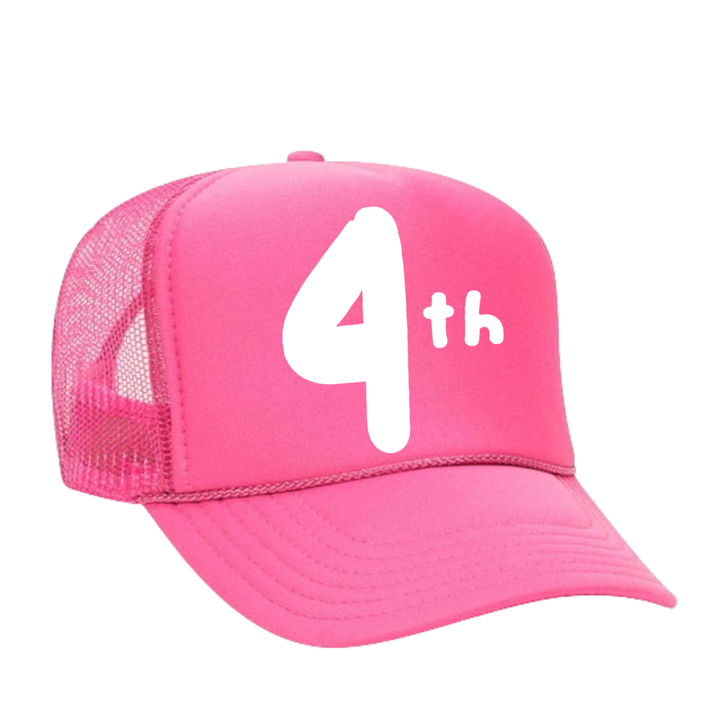 WHITE "4th" TRUCKER HAT ( Select Color )