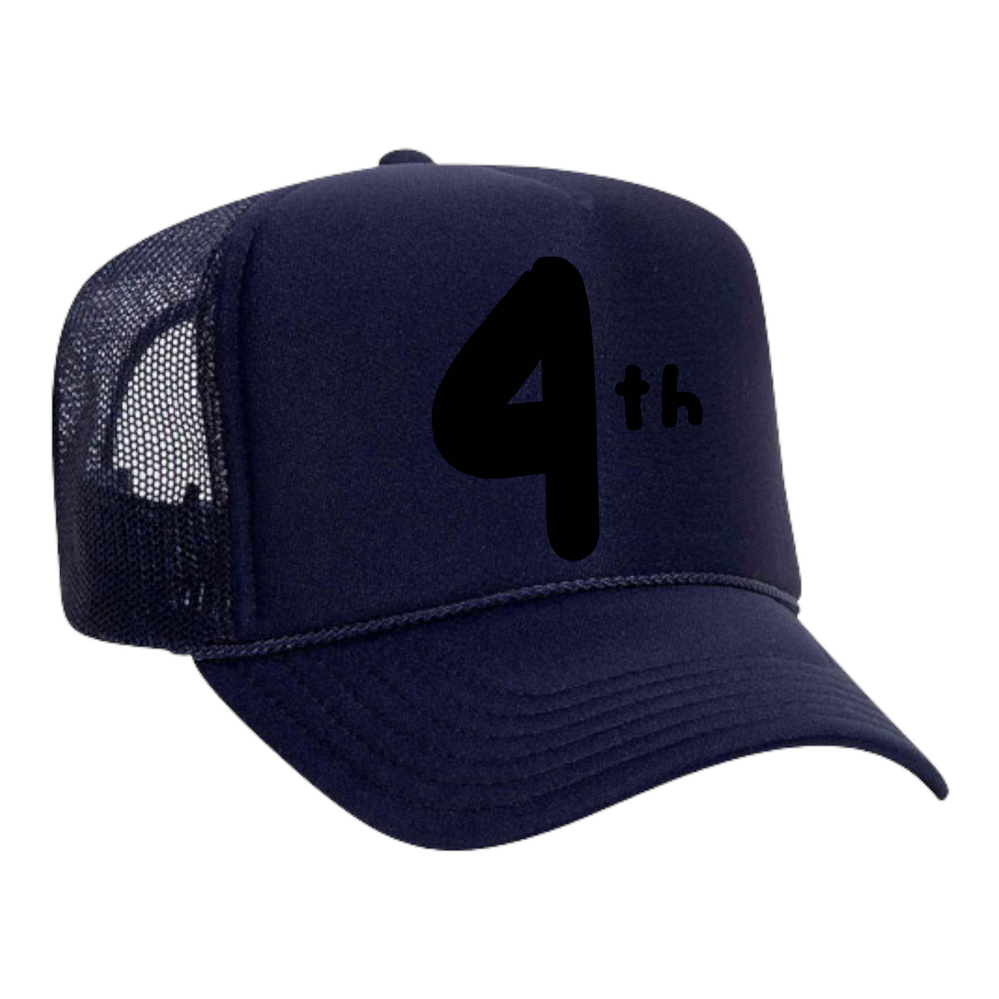 Black "4th" Trucker Hat ( Select Color )